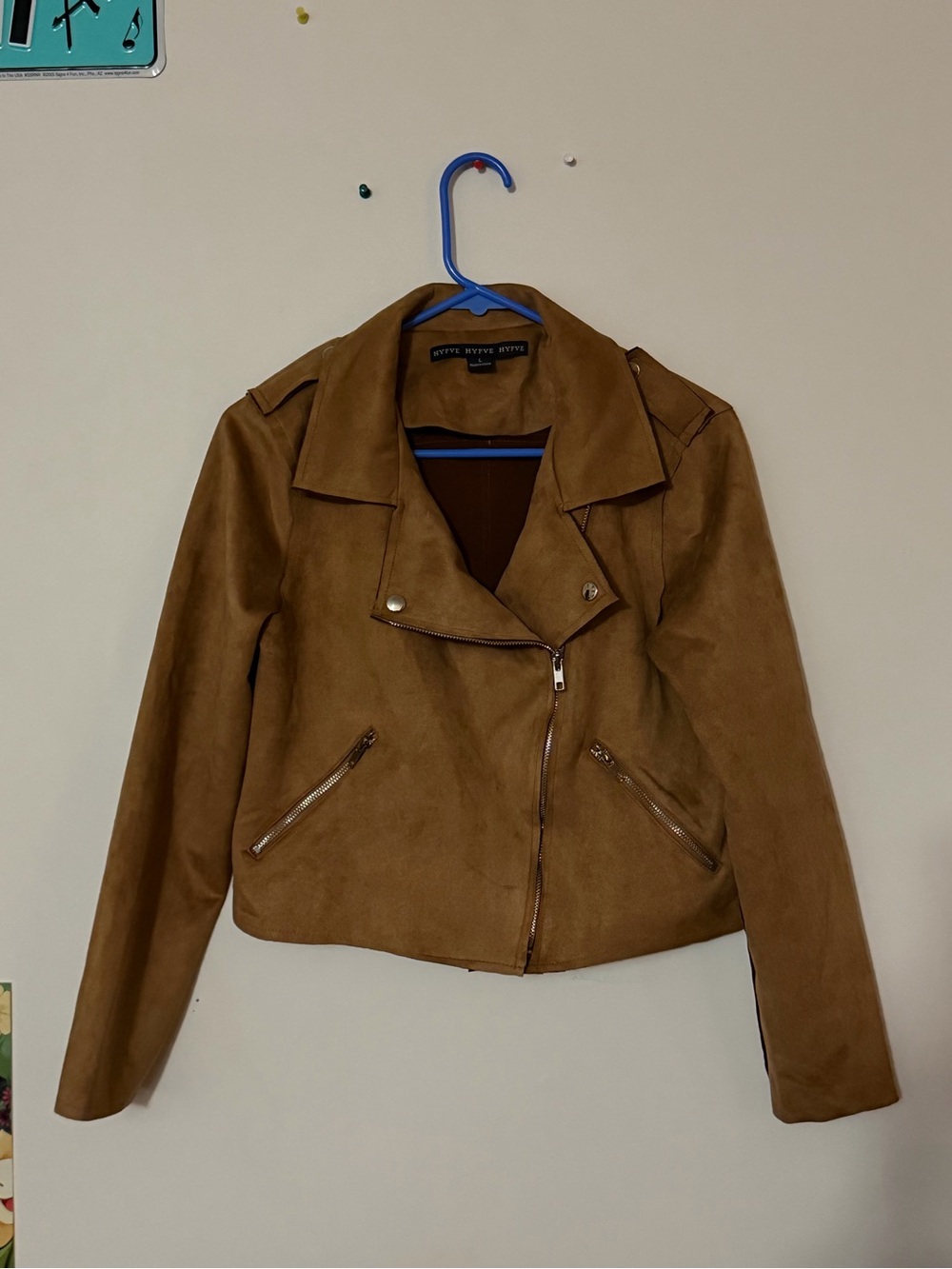 HYFVE Tan Suede Moto Jacket